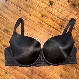 Cacique black satiny 42DD full figure Demi bra